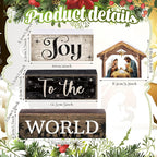 Moucuny 4 Pcs Christmas Table Decor Wooden Christian Religious Decoration - Image 3