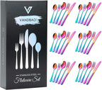 Rainbow Silverware Set Flatware Cutlery by VANDBAO