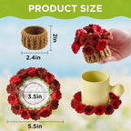 Crochet Flower Coasters, Handmade Bouquet Coasters - Image 2