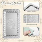 6 Pcs Silver Serving Trays, 13.8" x 8.7" Stainless Steel Rectangle Serving Tray - Image 3