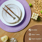 FunWheat Round Braided Placemats Set of 4 Table Mats - Image 4
