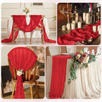 6 Pack Red Cheesecloth Table Runner 17x108 Inch Semi Sheer Boho Gauze Cheese - Image 7