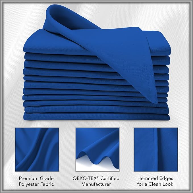 Lann's Linens Set of 12 Cloth Dinner Napkins, 20-inch Polyester Napkins - Image 3