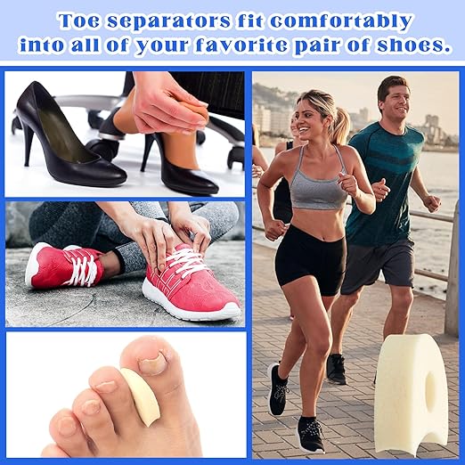 TrelaCo 60 Pcs Foam Toe Separators Spacers for Corn Relieves,1/4 Inch, Pain from Bunions, Blister and Hammer Toe Relief