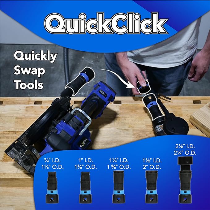 Quick Click Dust Collection Separator, w/ 16 Ft Hose Set and Urethane Ducting Hose
