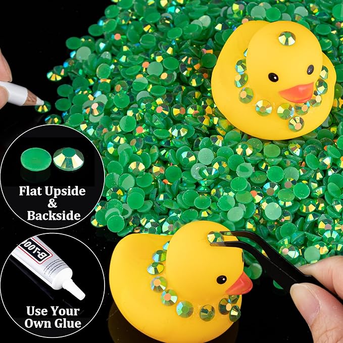 15000pcs 2mm Resin Rhinestones Bulk, Dark Green AB Flatback Round Jelly Rhinestones Bedazzling Non Hotfix Crystal Gems Large Quantity Wholesale for DIY Crafts Clothes Tumblers Face Makeup Manicure