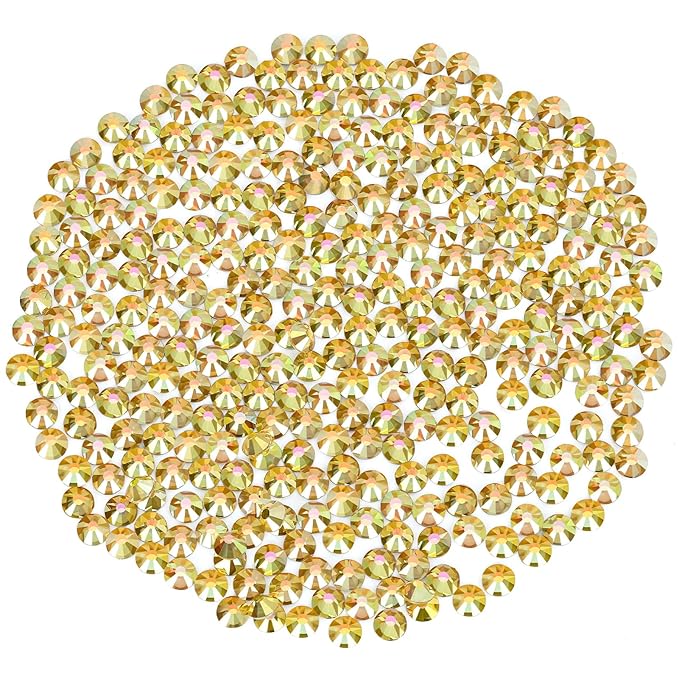 Novani Rhinestones 3000Pcs Flatback Crystal Round Loose Gemstones Glass Rhinestones for Crafts Makeup Nail Art Clothes Shoes DIY Decorations(SS8, 2.3-2.5mm,MetalSunlight)