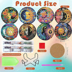 ijbnhd 8 Pcs Sun & Moon Diamond Art Coasters - Image 3