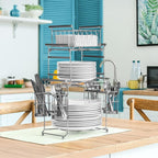 Sorbus Buffet Caddy — 7-Piece Stackable Set Includes Plate, and Silverware - Image 4