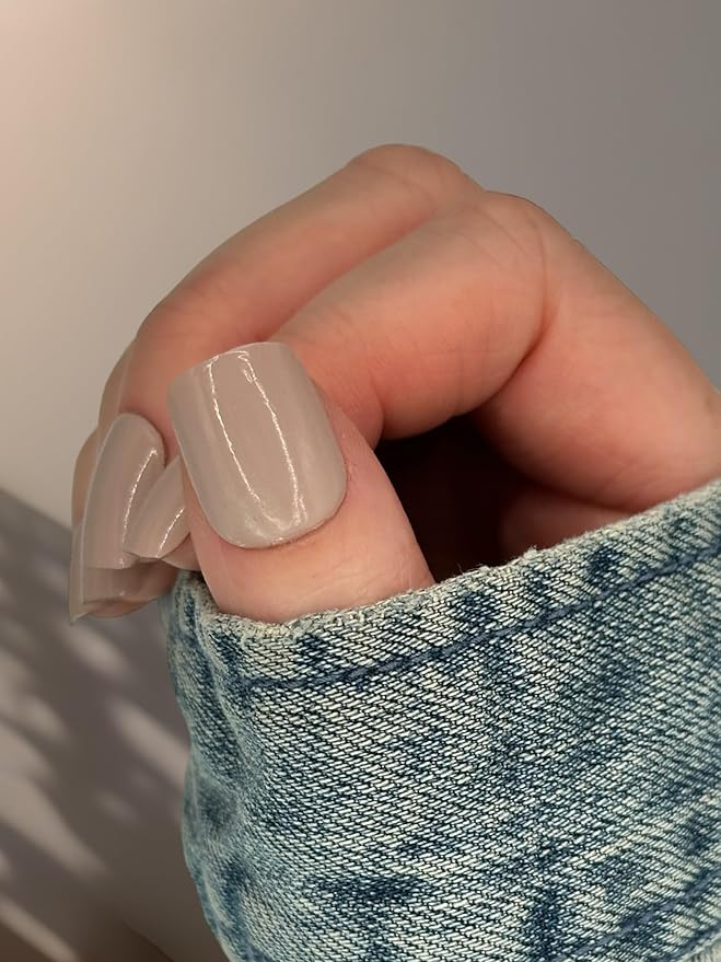 | 20 Exquisite Gel Nail Polish Strips w/Application Accessories - No UV/LED Lamp Required (Nude)