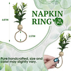 MAOANME Rustic Eucalyptus Leaf Napkin Rings - Image 2
