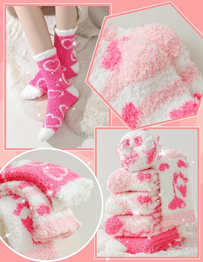 TEHOOK Warm & Cozy Gifts for Women, Stocking Stuufers, Fluffy Fuzzy Plush Sleeping Slipper Socks - Soft Warm Fabric