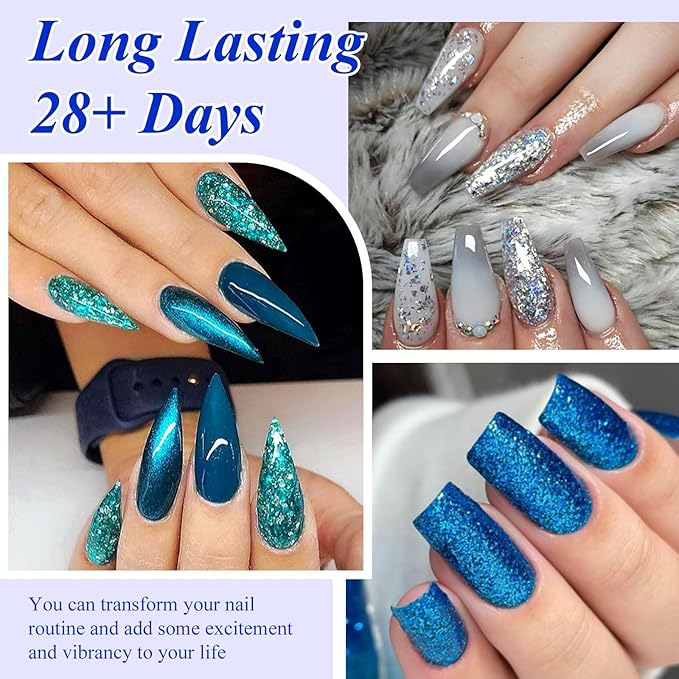 MEET ACROSS 18pcs Gel Nail Polish Set Soak Off UV LED Lamp Gel Nail Polish Kit (SET-6, 18pcs)