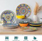 vancasso Ceramic Dinner Plates Set of 6, 10.5 Inch, Microwave Safe | Salad - Image 4