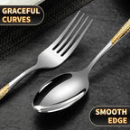 40-Piece Hammered Silver Gold Silverware Set - Image 8