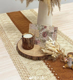 Boho Table Runner for Home Decor 12x36 Fall Coffee Table Decor Caramel | 36 - Image 4