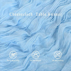 8 Pack LightBlue Cheesecloth Table Runner 17x108 inch Boho Gauze Cheese Cloth - Image 4