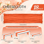 18 Pack Cheesecloth Table Runner 10FT Orange Table Runner Boho Gauze Cheese - Image 2