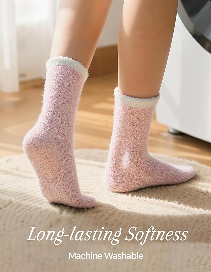 TEHOOK Warm & Cozy Gifts for Women, Stocking Stuufers, Fluffy Fuzzy Plush Sleeping Slipper Socks - Soft Warm Fabric