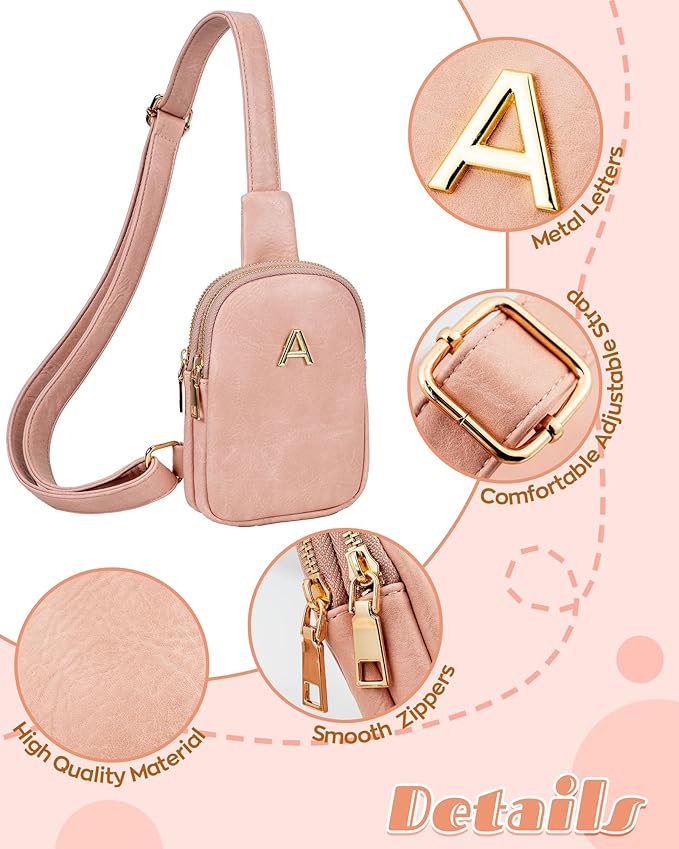 Birthday Gifts for 5 6 7 8 9 10 11 12 Year Old Girls, Initial Crossbody Bag for Girls, Tween Girls Trendy Stuff, Mini Sling Bag for Travel, Teen Girl Gifts Trendy Stuff, Small Everyday Bags