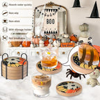 Fall Coaster Set of 6 Cewiru Halloween Coasters - Image 2
