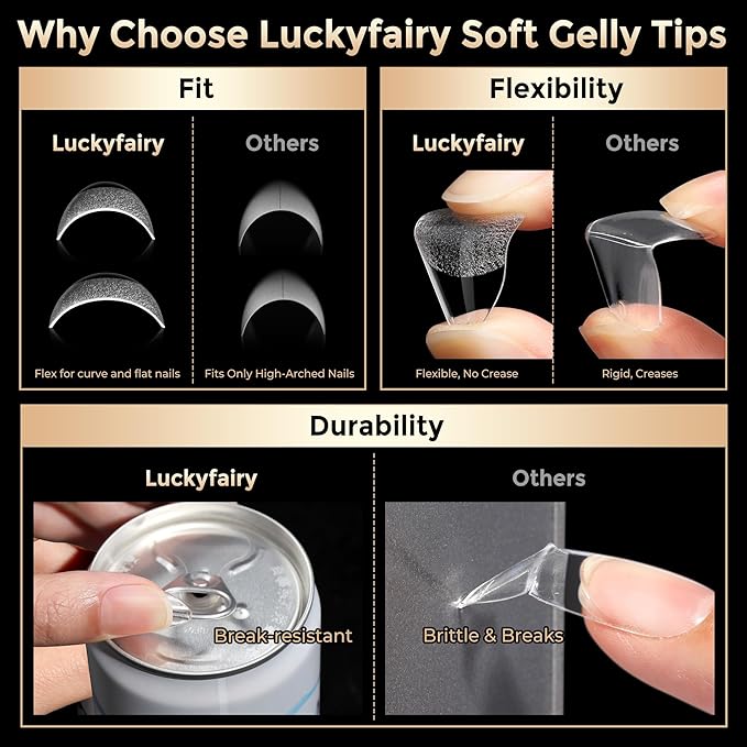 Short Almond Nail Tips: 504pcs Soft Gel Nail Tips Pre Etched Short Fake Nails, Half Matte Full Cover Clear Press on Nails for Nail Extension DIY Home, 12 Sizes Acrylic Gelly Tips