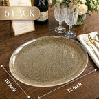 6Pack Gold Glitter Plastic Serving Trays Serving Platters - Image 3