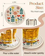 Absorbent Cup Coasters Set of 6 - Image 4