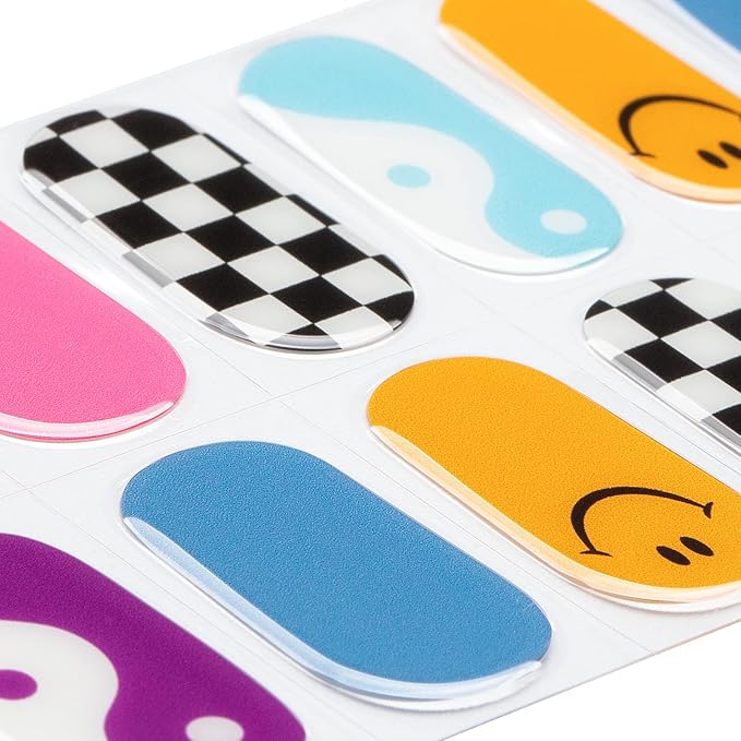MOMSON Semi Cured Gel Nail Strips - 20 Real Gel Nail Polish Stickers/Full Nail Wraps - Art Manicure Kits for DIY at Home, Salon-Quality, Easy to Apply & Remove (Rainbow Unicorn)