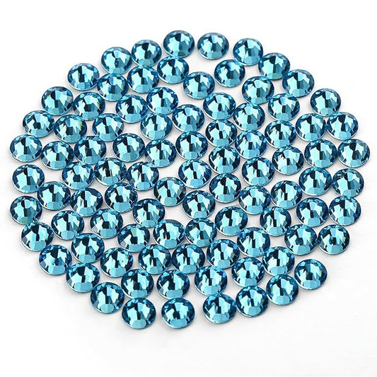 Novani Rhinestones 3000Pcs Flatback Crystal Round Loose Gemstones Glass Rhinestones for Crafts Makeup Nail Art Clothes Shoes DIY Decorations(SS6, 1.9-2.0mm,Aquamarine)