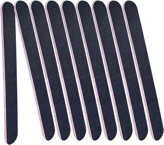 Nail Files Bulk, 9 Pack 7 Inches Disposable Double Sided 100/180 Grit Emery Boards Manicure Pedicure Tools(9)