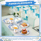 Pickmesh 250 Pcs Blue Baptism Cross Disposable Tableware Set Confirmation - Image 5