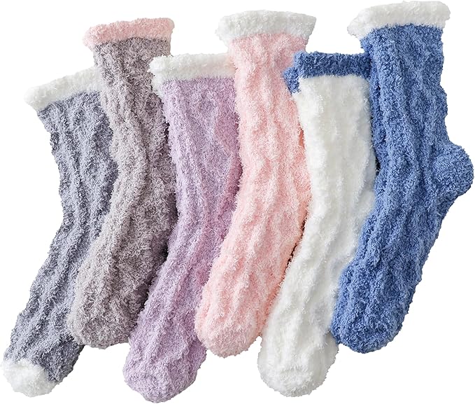 TEHOOK Warm & Cozy Gifts for Women, Stocking Stuufers, Fluffy Fuzzy Plush Sleeping Slipper Socks - Soft Warm Fabric