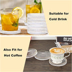Modern Clear Coaster Set of 8 Glass Coasters - Image 5