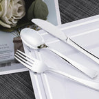 300PCS Silver Plastic Silverware, Disposable Utensils & Cutlery | 100 Forks - Image 7