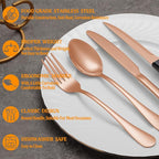 36 Pcs Rose Gold Silverware Set - Image 3