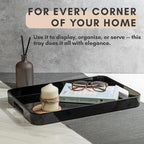 11.5 x 16 Inch Large Rectangle Stackable Melamine Serving Tray - Image 3