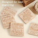 60 PCS Unfinished Wood Coasters, Solid Wooden Blanks - Image 5