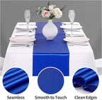 15-Pack Satin Table Runner Royal Blue 12 x 108 inches Long, Table Runners - Image 2