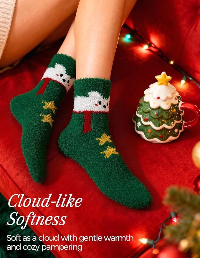 TEHOOK Warm & Cozy Gifts for Women, Stocking Stuufers, Fluffy Fuzzy Plush Sleeping Slipper Socks - Soft Warm Fabric