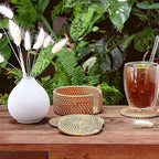 Handmade Natural Rattan Coasters - Image 6