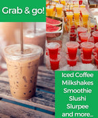12 oz Clear Plastic Cups with Lids and Straws, Disposable Coffee Cups 25 Sets - Image 4