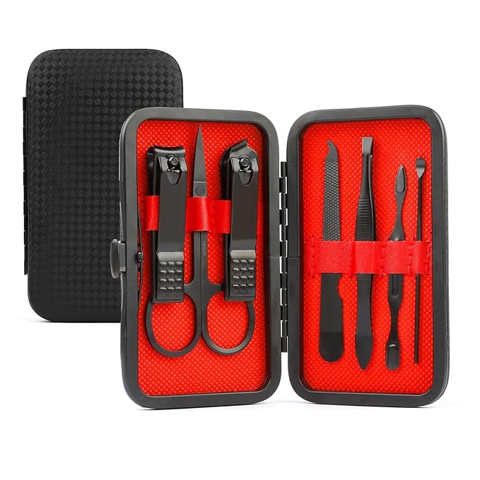 Manicure Set, Stocking Stuffer for Men, Nail Clipper Kit, Nail Clipper Set, Nail Care Kit, 8 In 1 Manicure Kit Grooming Kit Stainless Steel Facial Pedicure Care Tool, Christmas Gifts for Men Dad Teens