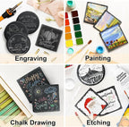 Slate Drink Coasters with Holder, 4 Inch 12 Pieces Square Rustic Coasters Black - Image 7