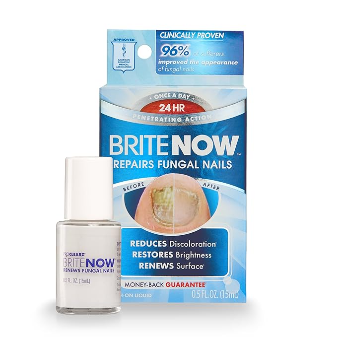 Brite Now Nail Treatment, Restores The Appearance Of Damaged & Discolored Nails, Peel-Away Technology, Brightening & Smoothing Nail Repair, 0.5 Ounce