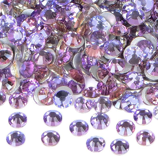 1440PCS Art Nail Rhinestones Non Hotfix Glue Fix Round Crystals Glass Flatback for DIY Jewelry Making with one Picking Pen (ss12 1440pcs, Green Pink)