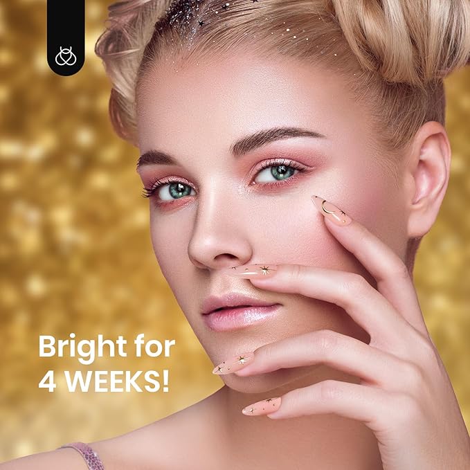 Beetles Metallic Gold Gel Liner 7ml French Tip Gel Polish 3D Mirror Chrome Effect Metal Painted Nail Polish Build in Thin Brush French Swirl Line Nail Art Soak off Uv Lamp Manicure Salon