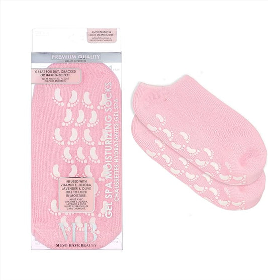 Gel Spa Moisturizing Socks - 1 Pair Spa Socks Infused with Essential Oils to Soften Skin & Lock in Moisture | Non-Slip Grip Gel Socks for Dry, Cracked Feet