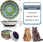 Ceramic Cat Food Bowls 6 Pack – Shallow Cat Bowl - Image 2