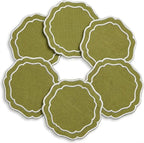 Linen Coasters for Drinks Set of 6, Fabric Coasters by EmbroideryLinenVN
